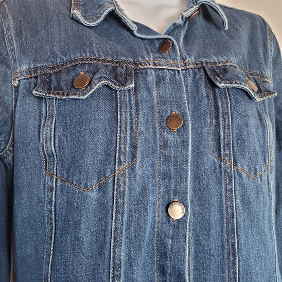 Life In Progress Denim Button Front Tunic Women's Size Medium - Picture 2 of 8